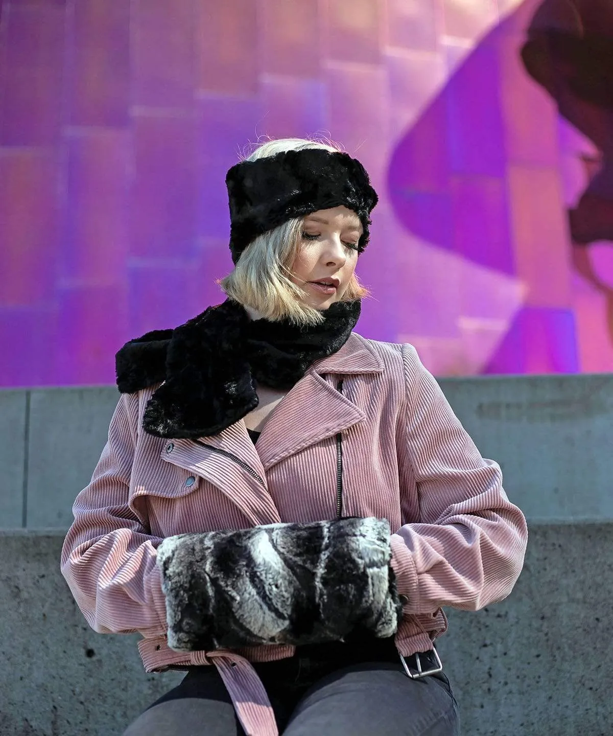 Pull-Thru Scarf - Cuddly Faux Fur in Solid Colors