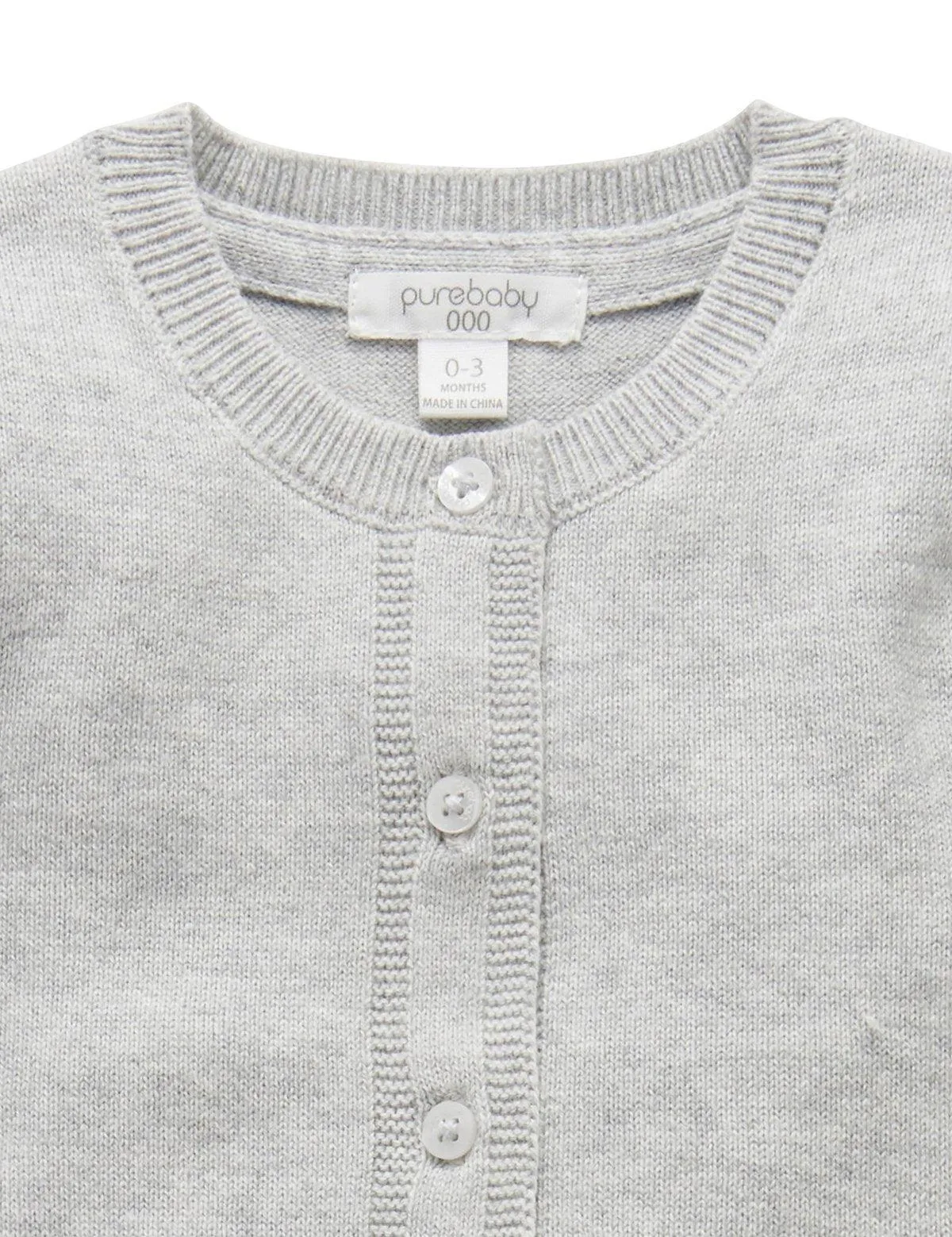Purebaby Essential Cardigan - Melange Grey
