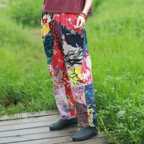 Random Patchwork Floral Hippie Pants