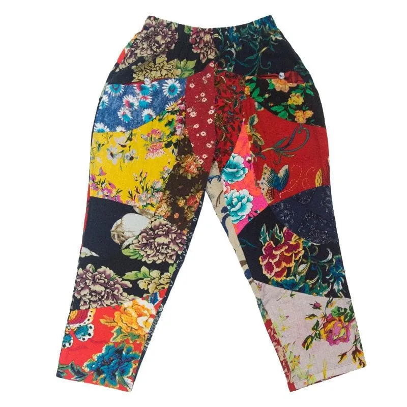 Random Patchwork Floral Hippie Pants