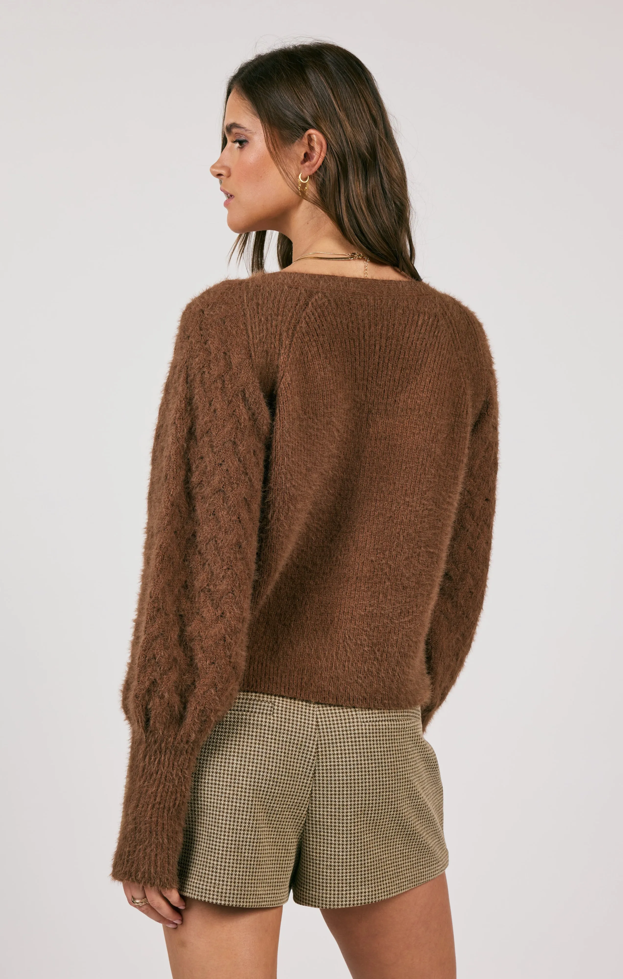 Sweeping Wind Button Front Cardigan | Oak Brown