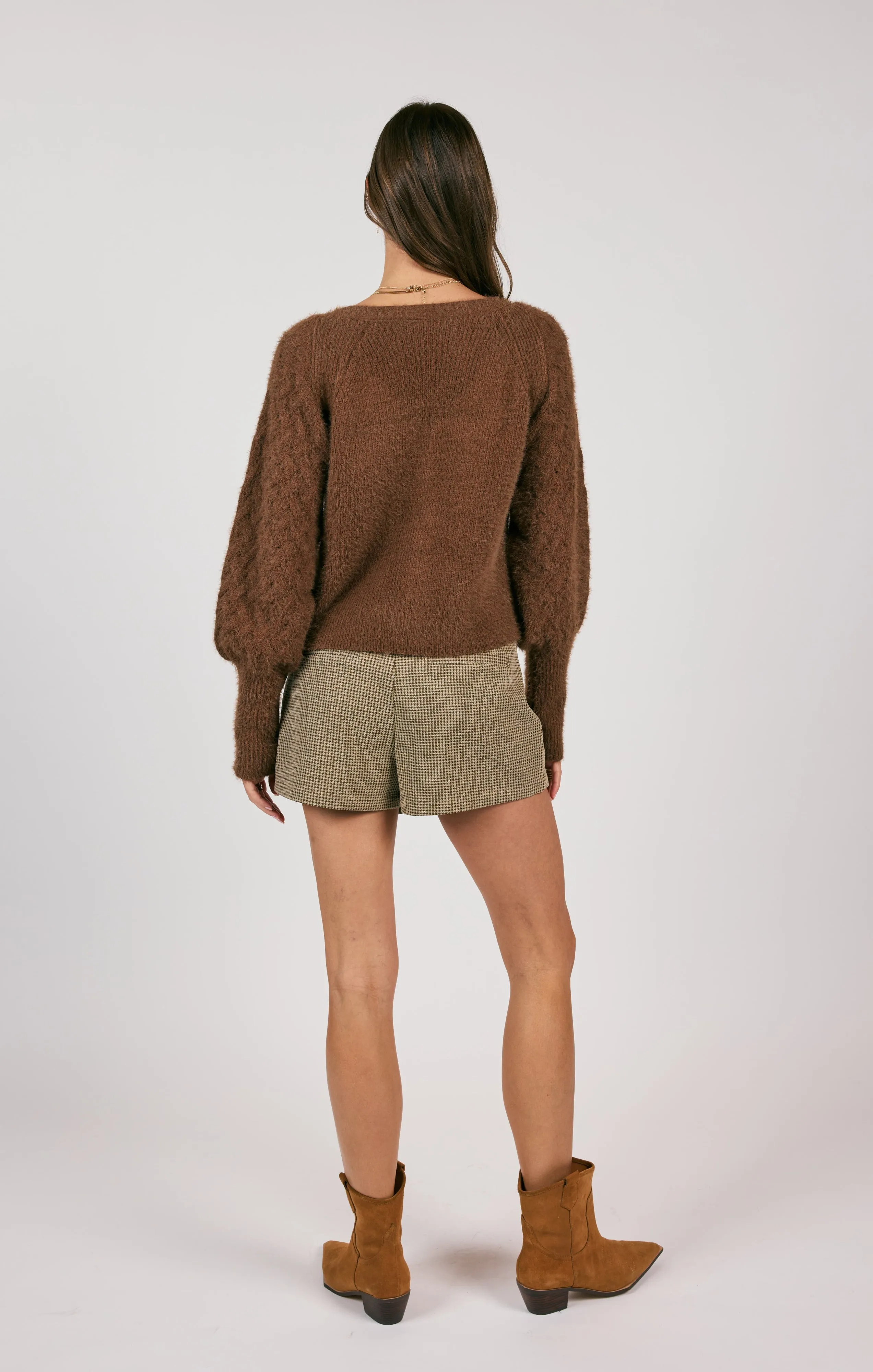 Sweeping Wind Button Front Cardigan | Oak Brown