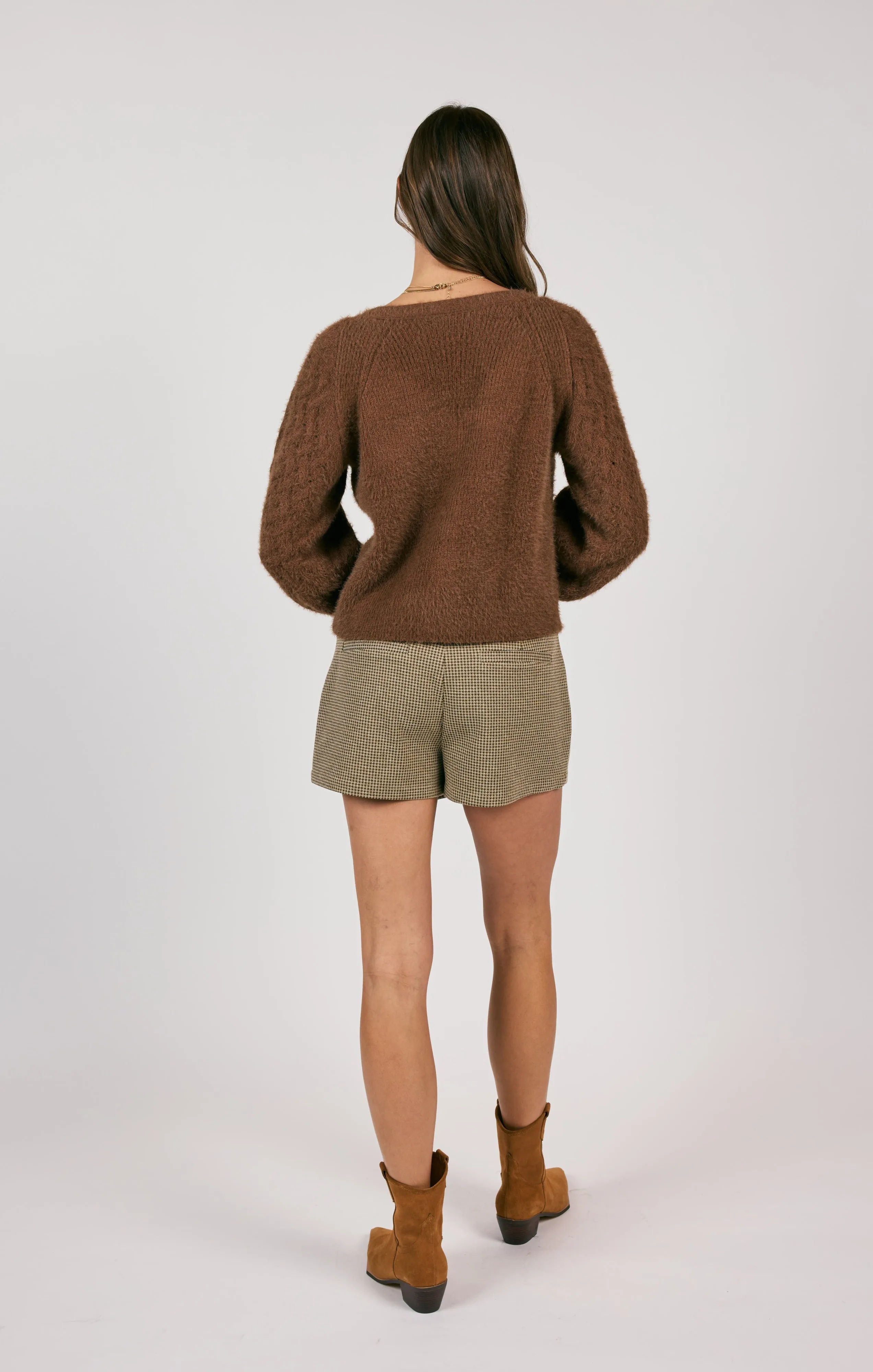 Sweeping Wind Button Front Cardigan | Oak Brown