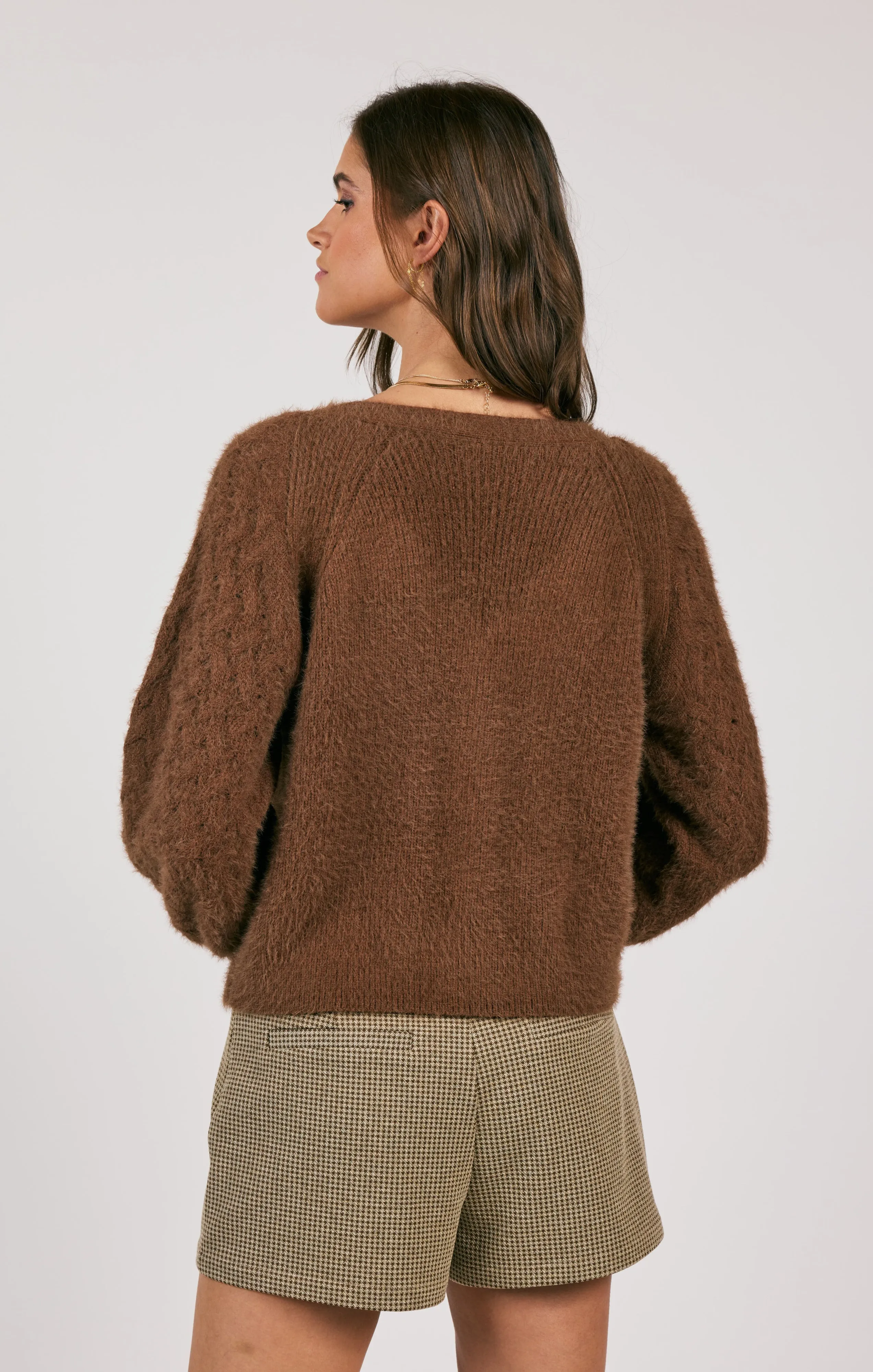Sweeping Wind Button Front Cardigan | Oak Brown