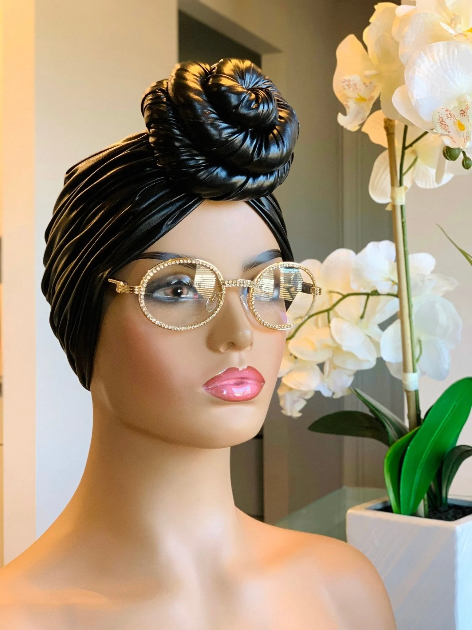 Tsola Faux Leather Pre-Tied Turban
