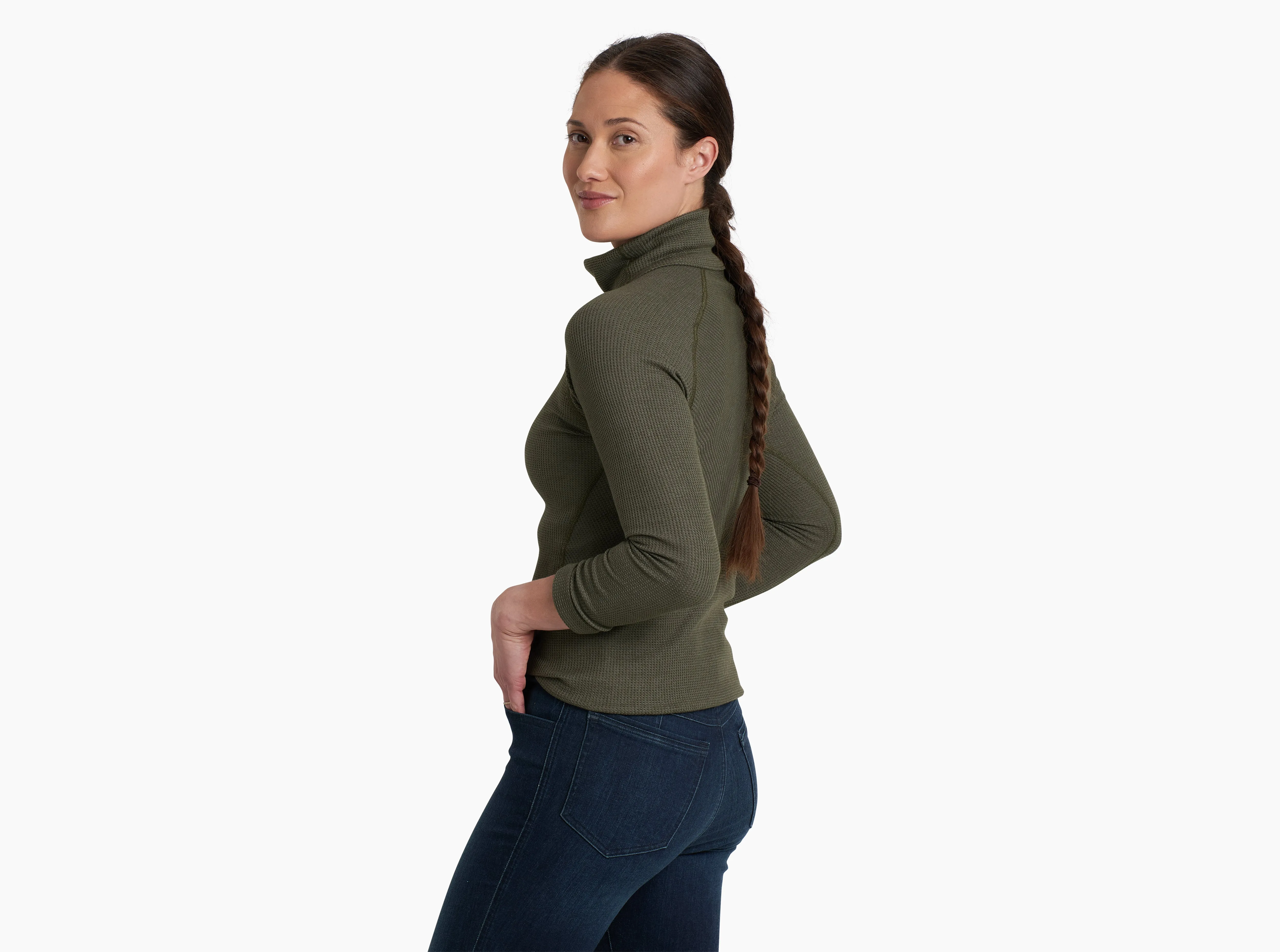 Women's Petra Turtleneck - Dark Moss